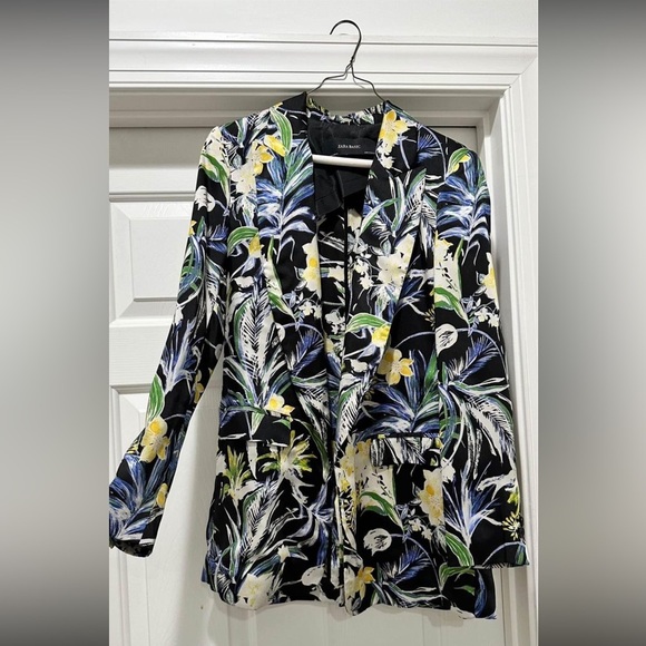Zara floral satin blazer sz xs - Picture 2 of 5